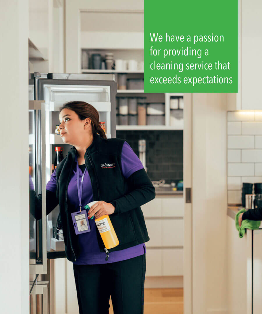 MyHome Team cleaning the kitchen